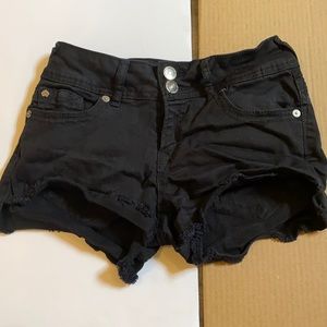 Black jean shorts